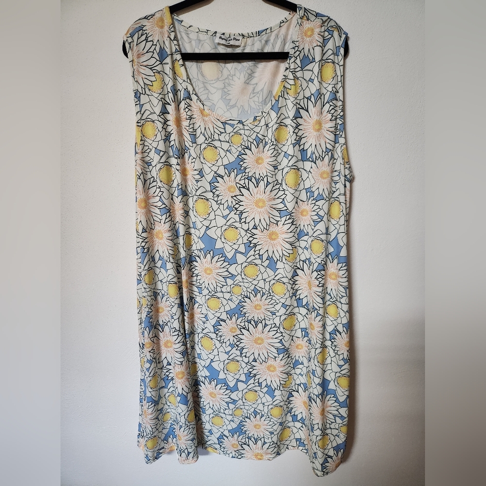 Daisy Print Sleeveless Dress Size 4X